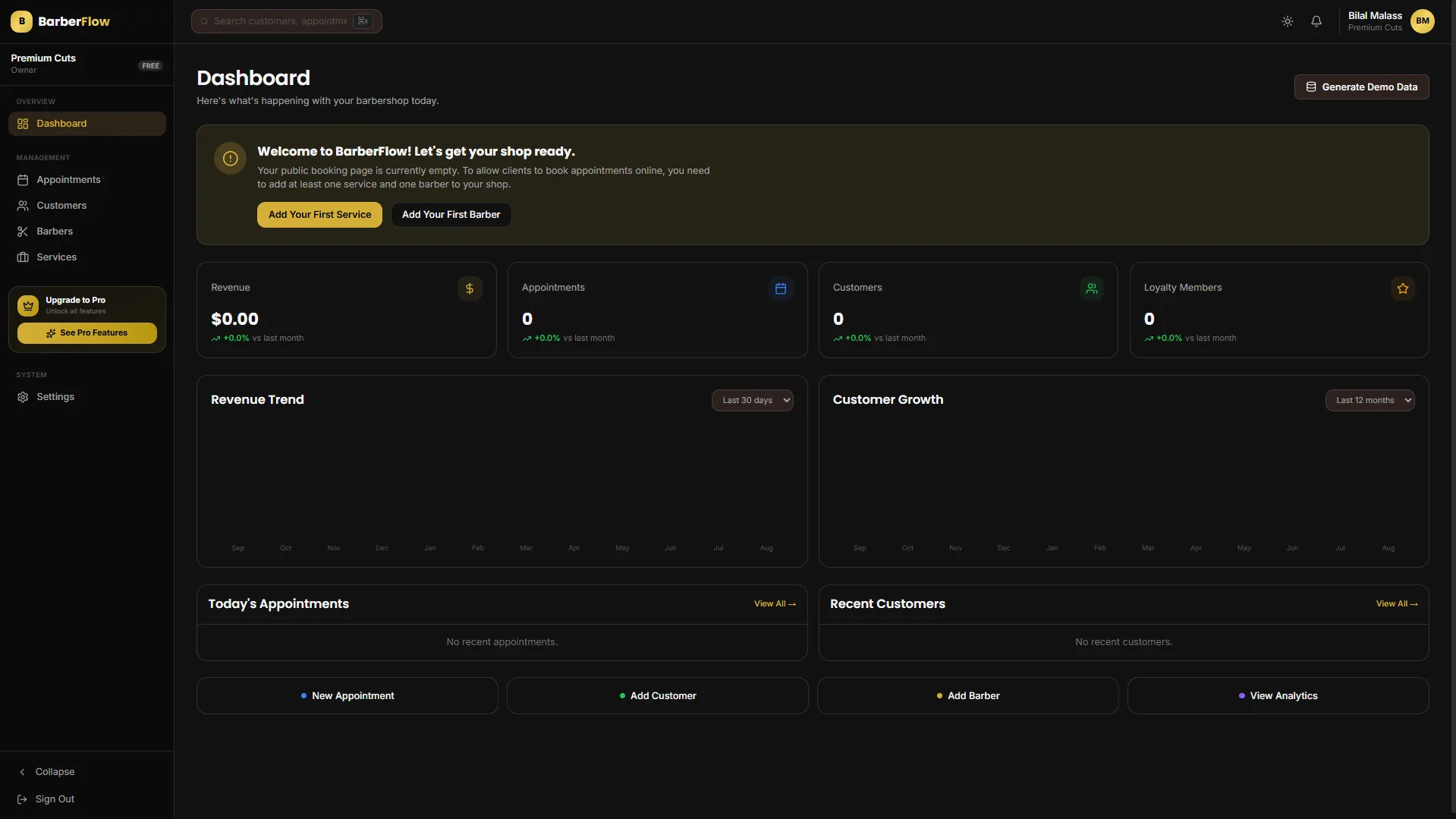 Multi-Shop Barber Management Platform